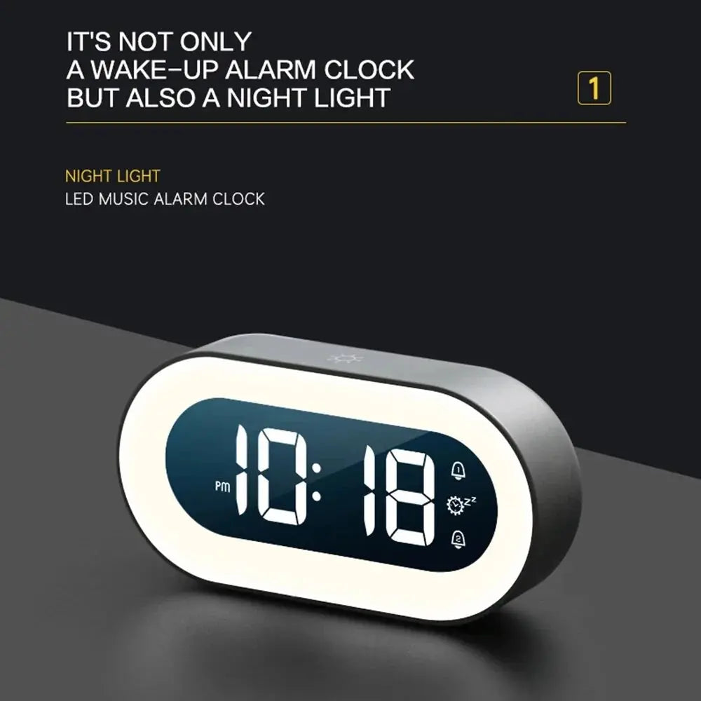 Wake Light Alarm Clock with Gradual Dawn Light and Rechargeable USB-C, Large LED Display Veldora