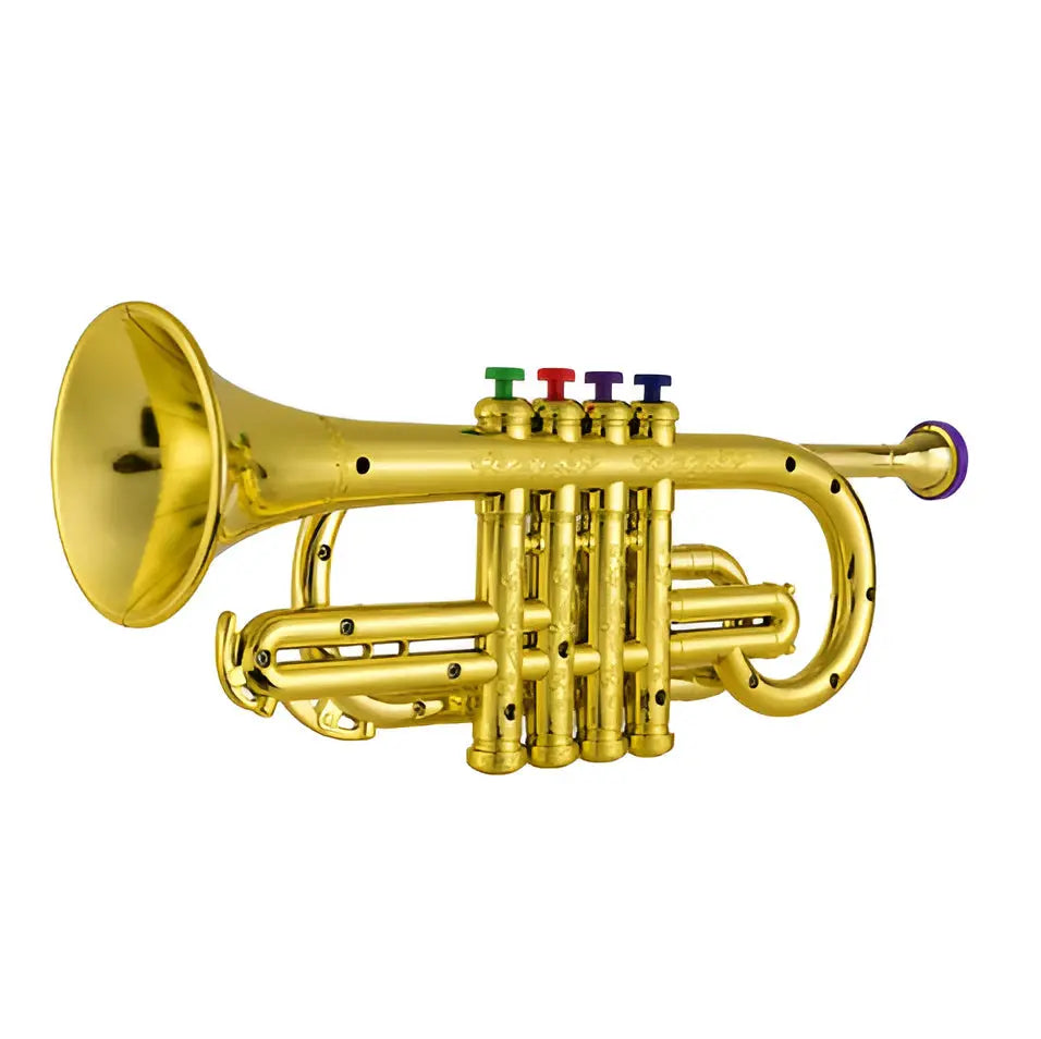 Kids Trumpet Toy with Four Colored Keys and Blow-Operated Sound, No Batteries Required Veldora