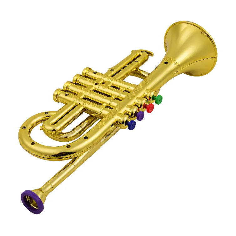 Kids Trumpet Toy with Four Colored Keys and Blow-Operated Sound, No Batteries Required Veldora