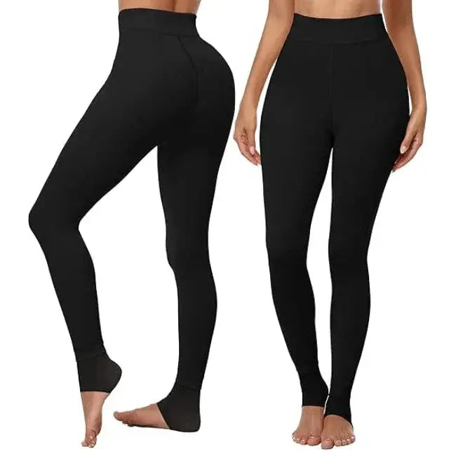 Thermal Leggings with Fleece Lining and High-Rise Waist, Four-Way Stretch Veldora