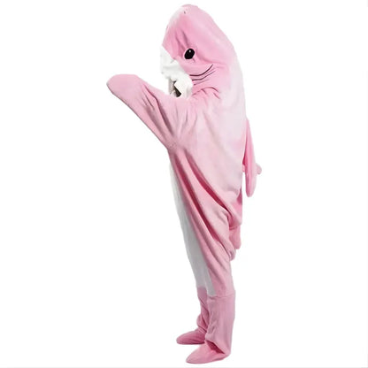 Shark Hoodie Blanket with Plush Flannelette, Roomy Fit and Full Leg Coverage Veldora