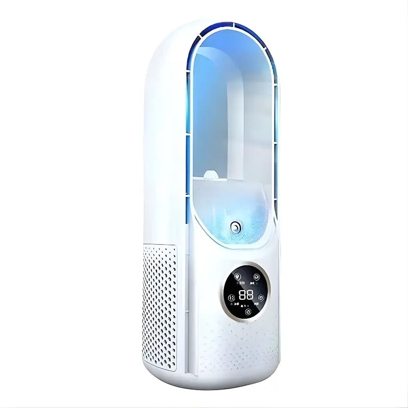 Portable Air Cooler with Bladeless Quiet Flow and Compact USB Design, Removable Water Tank Veldora
