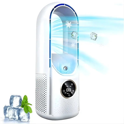 Portable Air Cooler with Bladeless Quiet Flow and Compact USB Design, Removable Water Tank Veldora