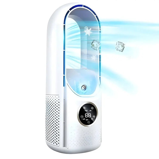 Portable Air Cooler with Bladeless Quiet Flow and Compact USB Design, Removable Water Tank Veldora