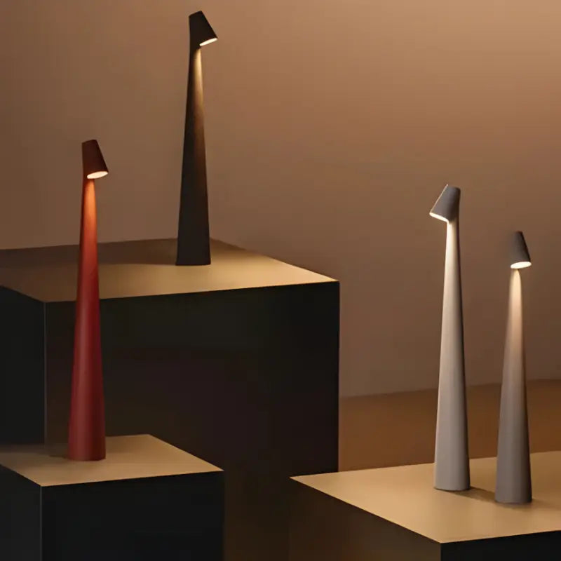 Minimalist Table Lamp with Stepless Dimming and USB-C Rechargeable, Adjustable Color Temp Veldora