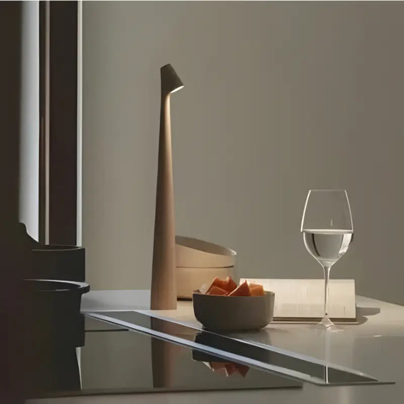 Minimalist Table Lamp with Stepless Dimming and USB-C Rechargeable, Adjustable Color Temp Veldora