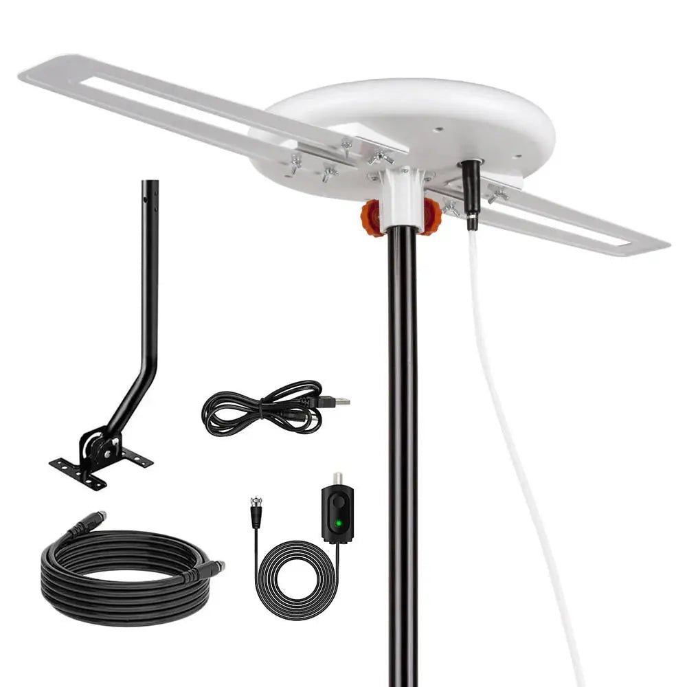 HDTV Antenna with Omnidirectional Reception and Adaptive Signal Processing, 40ft Coaxial Veldora