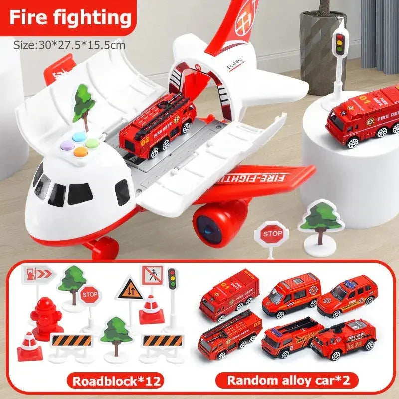Toy Airplane Playset with Lights, Sound and Accessory Vehicles, 20 Pieces Veldora