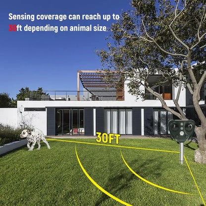 Ultrasonic Bird Deterrent with Solar Charging and USB Backup, 30-Foot Range Veldora