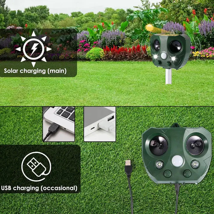 Solar Powered Ultrasonic Bird Repeller vanistore-store