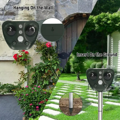 Ultrasonic Bird Deterrent with Solar Charging and USB Backup, 30-Foot Range Veldora