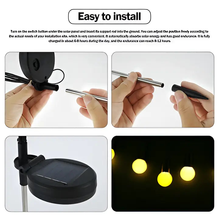Garden Solar Lights with Firefly Motion and Warm White LEDs, Weather-Resistant Veldora