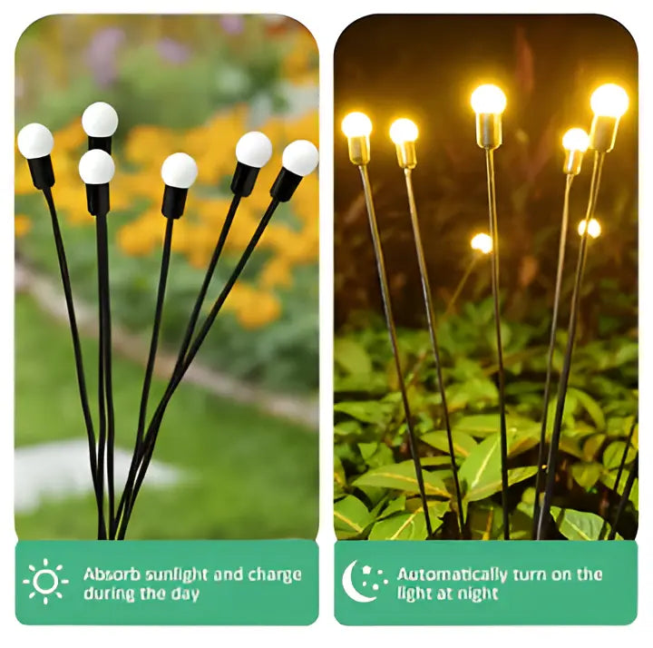 Garden Solar Lights with Firefly Motion and Warm White LEDs, Weather-Resistant Veldora