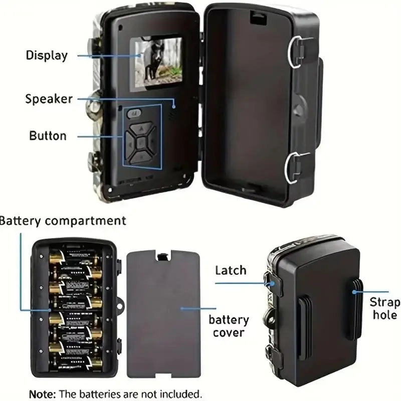 Trail Camera with No-Glow Infrared and 16MP Stills, 1080P Video Veldora