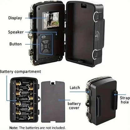 Trail Camera with No-Glow Infrared and 16MP Stills, 1080P Video Veldora