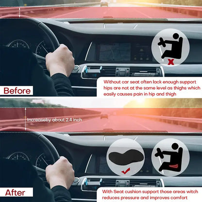 Seat Booster Cushion with Memory Foam and Non-Slip Base, 3.5 in Lift for Cars Veldora