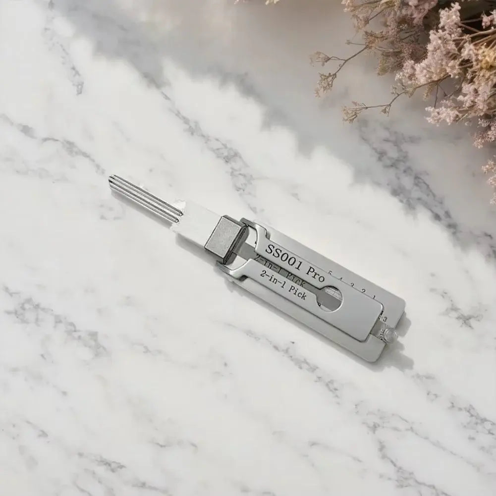 Key Decoder Tool with Pick Function and Ergonomic Grip, Stainless Steel, 6.3 Inch Veldora