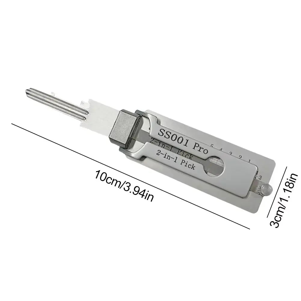 Key Decoder Tool with Pick Function and Ergonomic Grip, Stainless Steel, 6.3 Inch Veldora