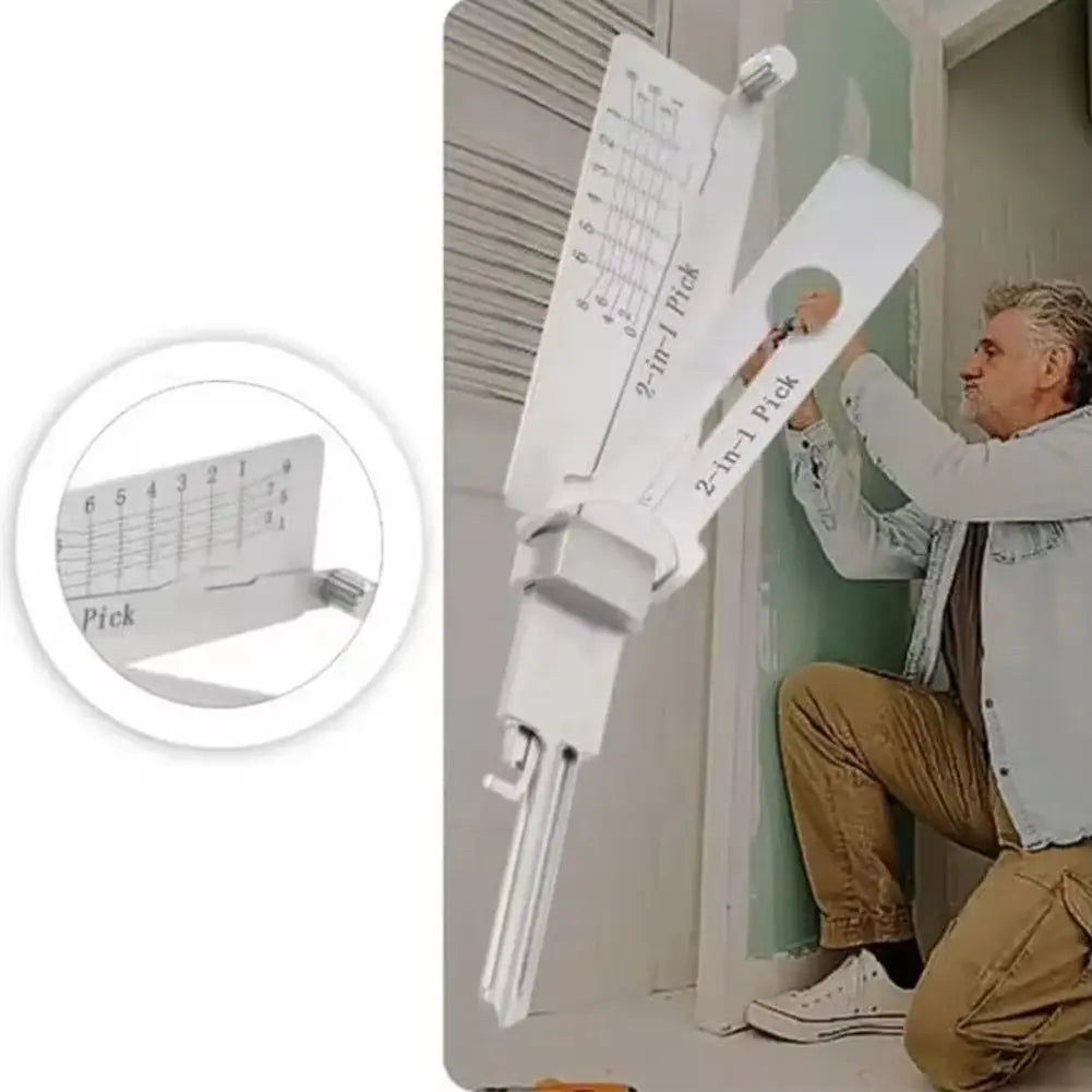 Key Decoder Tool with Pick Function and Ergonomic Grip, Stainless Steel, 6.3 Inch Veldora