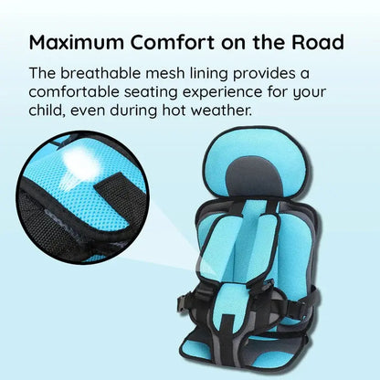 Child Car Seat Cushion with Five-Point Harness and Breathable Mesh, Adjustable Non-Slip Base Veldora