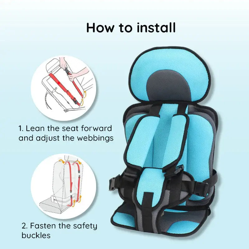 Child Car Seat Cushion with Five-Point Harness and Breathable Mesh, Adjustable Non-Slip Base Veldora