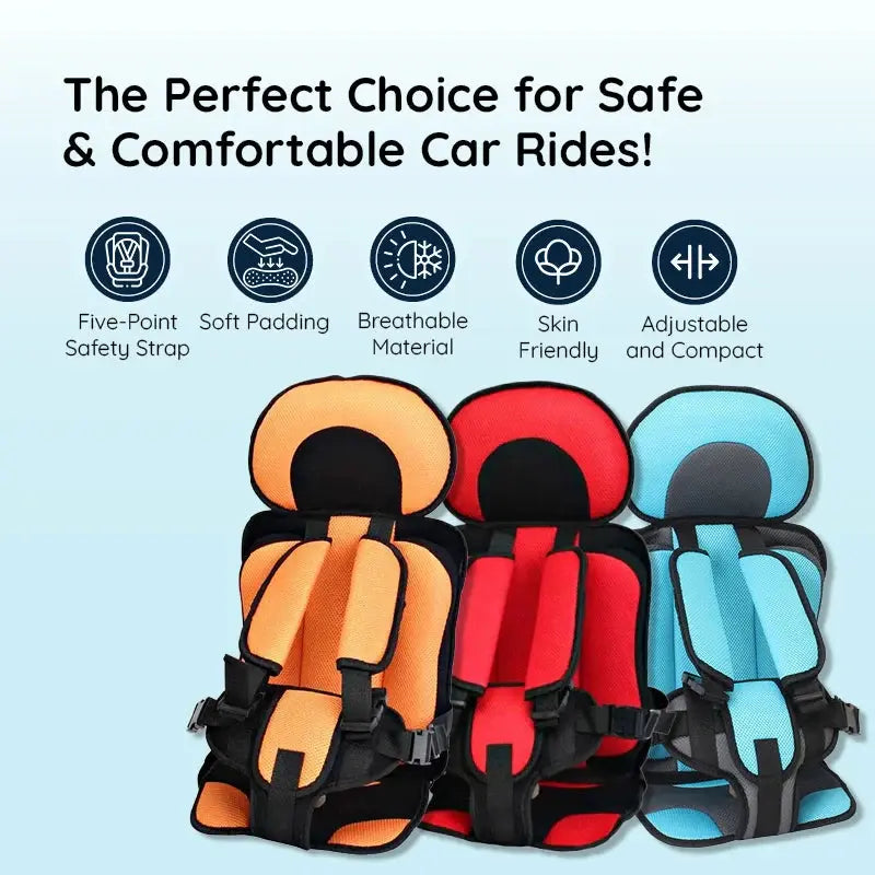 Child Car Seat Cushion with Five-Point Harness and Breathable Mesh, Adjustable Non-Slip Base Veldora