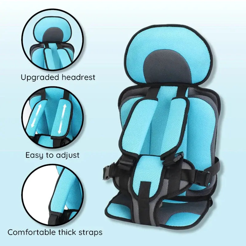 Child Car Seat Cushion with Five-Point Harness and Breathable Mesh, Adjustable Non-Slip Base Veldora