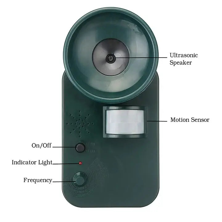 Ultrasonic Animal Repeller with Adjustable Pitch and Motion-Activated Sensor, 50ft Range Veldora