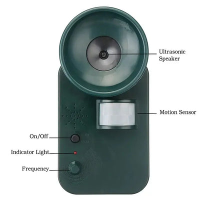 Ultrasonic Animal Repeller with Adjustable Pitch and Motion-Activated Sensor, 50ft Range Veldora