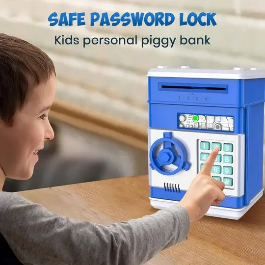 Electronic Piggy Bank for Kids with Dual Lock and LED Display, Bill Intake, Coin Slot Veldora