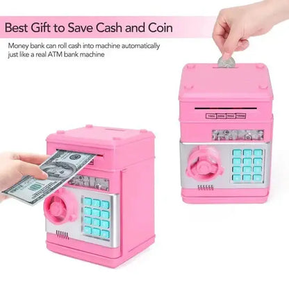 Electronic Piggy Bank for Kids with Dual Lock and LED Display, Bill Intake, Coin Slot Veldora