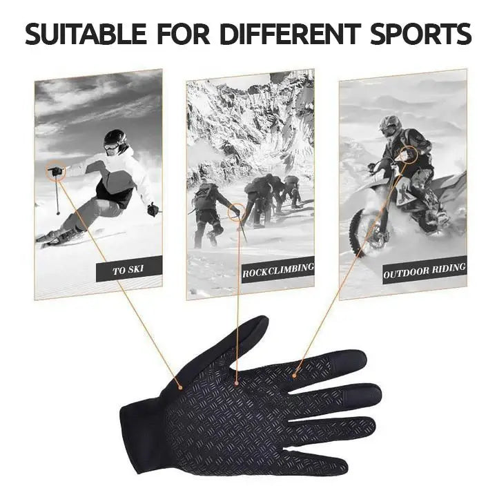 Touchscreen Winter Gloves with Full Palm Conductive Grip and Zippered Cuff, Wind-Resistant Veldora