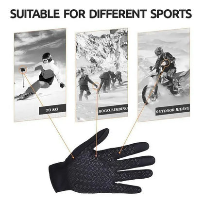 Touchscreen Winter Gloves with Full Palm Conductive Grip and Zippered Cuff, Wind-Resistant Veldora