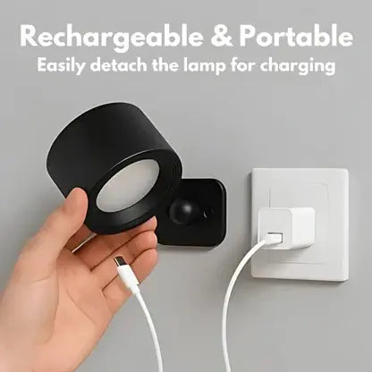 Magnetic Rechargeable Wall Light with 360-Degree Rotation and Touch Controls, USB-C Veldora