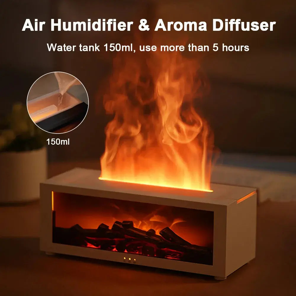 Humidifier and Air Purifier with Simulated Flame Light, Aromatherapy, 8-Hour Timer Veldora