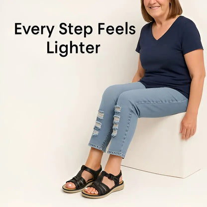 Women's Support Sandals with Contoured Footbed and Cushioned Midsole, Adjustable Straps Veldora