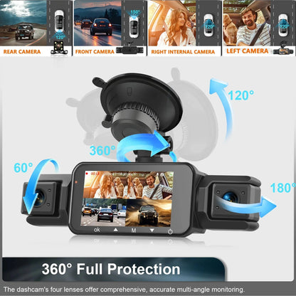 Four-Channel Dash Cam with Night Vision and WiFi App Live View, Front 1080P 170° Veldora