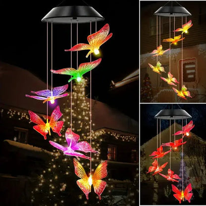 Solar Wind Chimes Outdoor Waterproof, LED Color Changing Butterfly, Dragonfly, Hummingbird Lights, Perfect for Garden vanistore-store