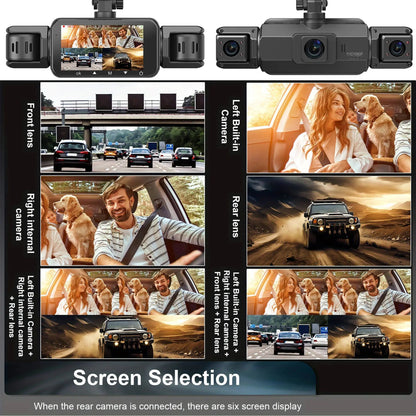Four-Channel Dash Cam with Night Vision and WiFi App Live View, Front 1080P 170° Veldora