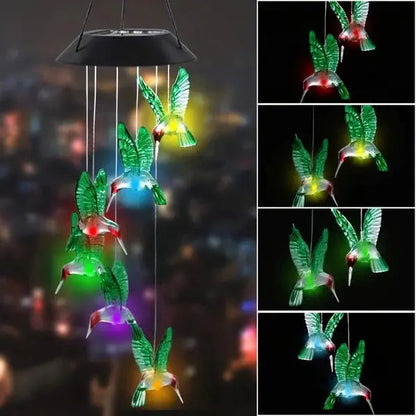 Solar Wind Chimes Outdoor Waterproof, LED Color Changing Butterfly, Dragonfly, Hummingbird Lights, Perfect for Garden vanistore-store