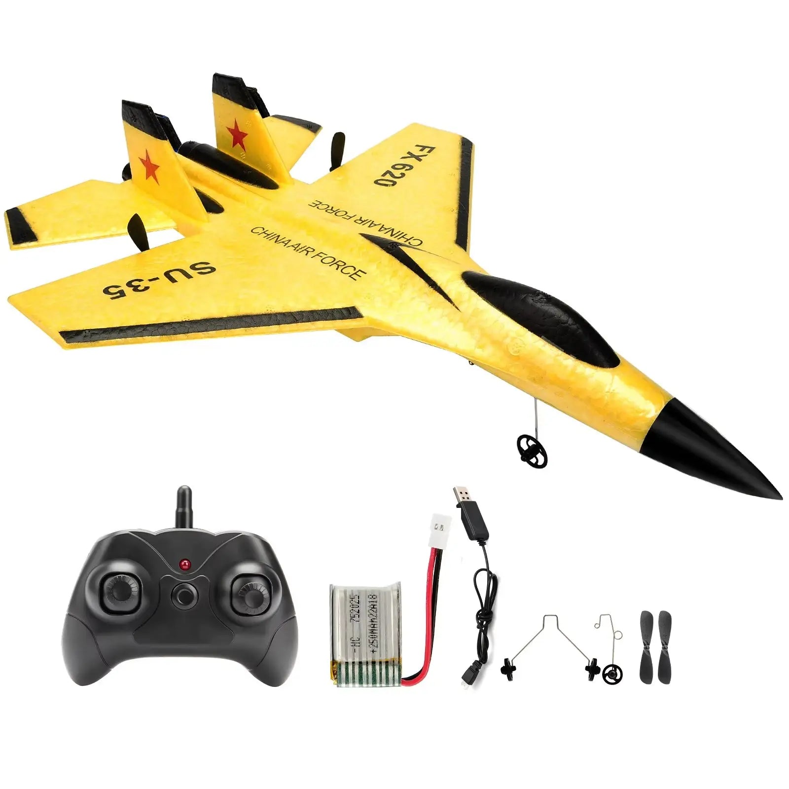 Beginner RC Airplane with 3-Axis Gyro and Dual Batteries, LED Flight Lights Veldora