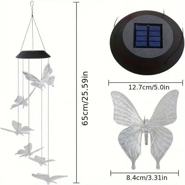 Solar Wind Chimes Outdoor Waterproof, LED Color Changing Butterfly, Dragonfly, Hummingbird Lights, Perfect for Garden vanistore-store