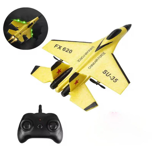 Beginner RC Airplane with 3-Axis Gyro and Dual Batteries, LED Flight Lights Veldora