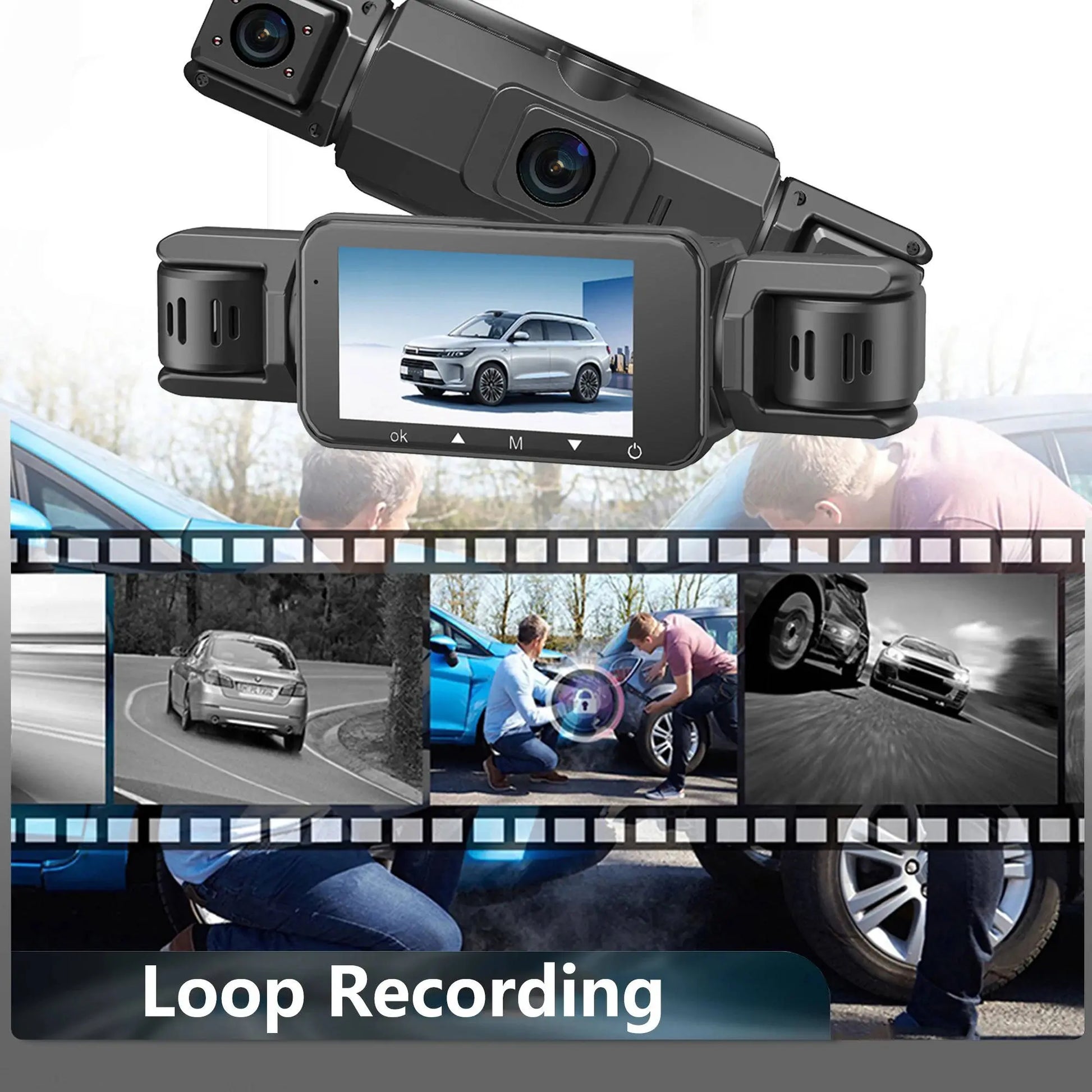 Four-Channel Dash Cam with Night Vision and WiFi App Live View, Front 1080P 170° Veldora