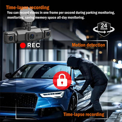 Four-Channel Dash Cam with Night Vision and WiFi App Live View, Front 1080P 170° Veldora