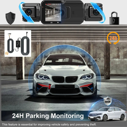 Four-Channel Dash Cam with Night Vision and WiFi App Live View, Front 1080P 170° Veldora
