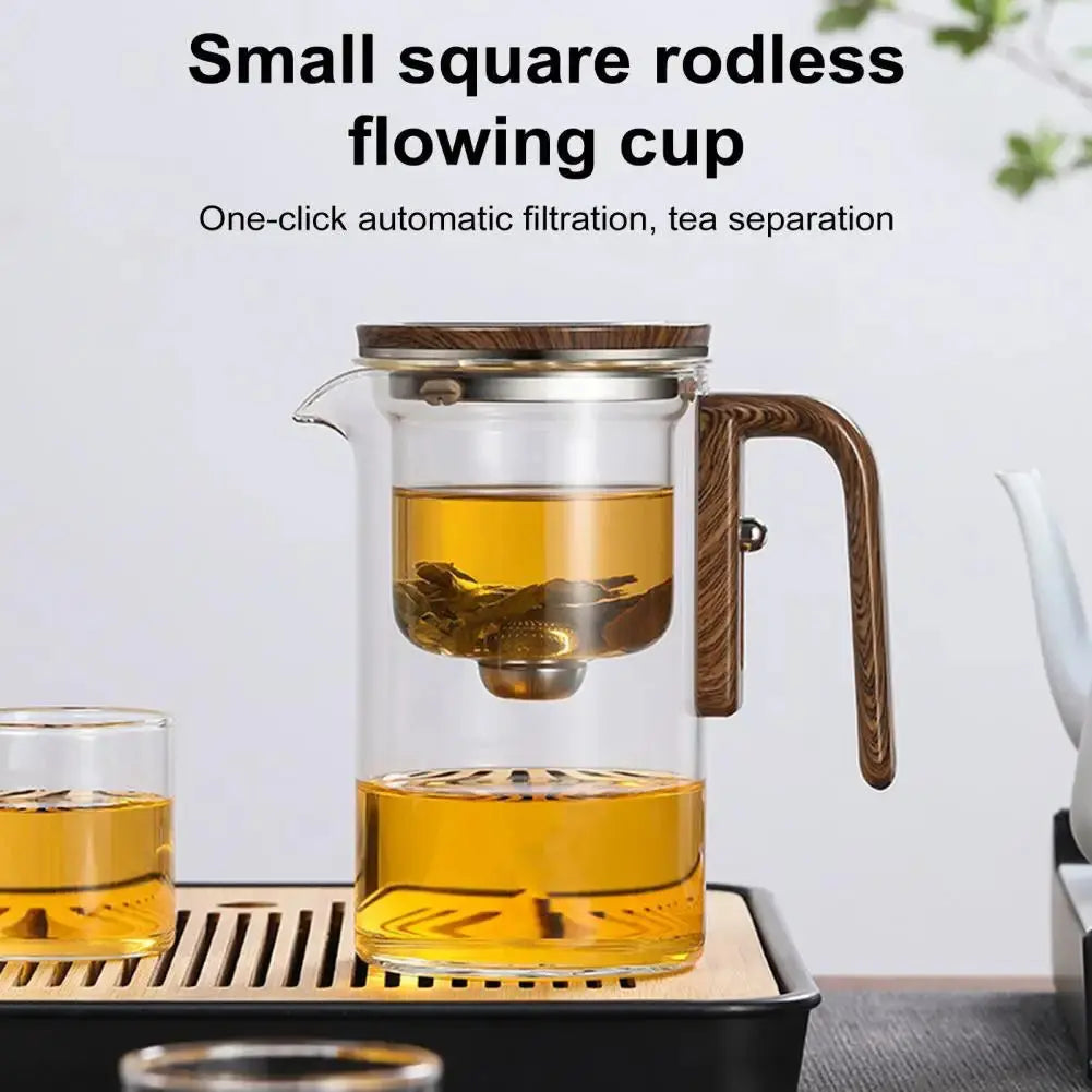 Borosilicate Glass Teapot with Removable Infuser and Wooden Handle, Drip-Free Spout Veldora