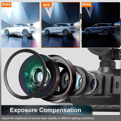 Four-Channel Dash Cam with Night Vision and WiFi App Live View, Front 1080P 170° Veldora