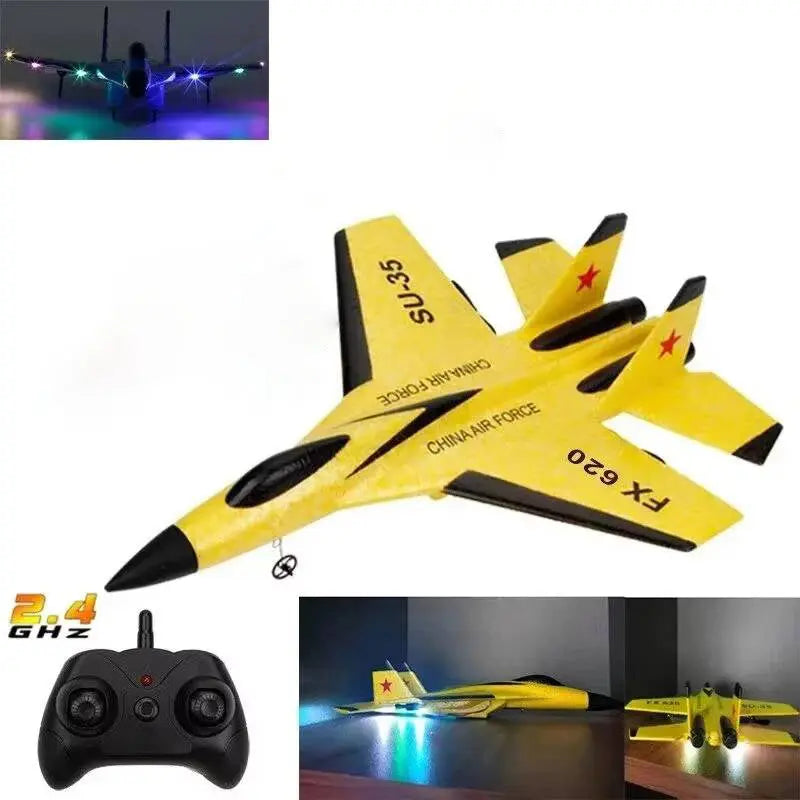 Beginner RC Airplane with 3-Axis Gyro and Dual Batteries, LED Flight Lights Veldora