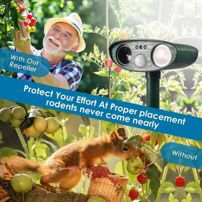 Solar Deer Repeller with Motion Sensor and Ultrasonic Deterrent, Weatherproof 4-Pack Veldora